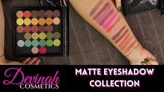 DEVINAH COSMETICS EYESHADOW SWATCHES  Over 50 Matte Shades [upl. by Llevram]