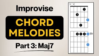 Improvise Jazz Guitar Chord Melodies  Part 3 Major 7th Chords [upl. by Celestyn]