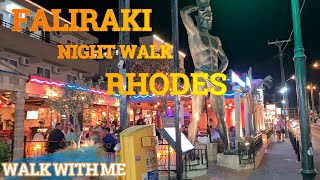 FALIRAKI  Night Walk  RHODES faliraki rhodes rhodos rhodesgreece [upl. by Mcgaw183]