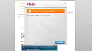 McAfee Something went wrong with the installation Solved [upl. by Hametaf]