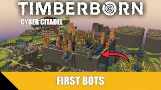 Clearing Hooman Ruins And Building First Bots  Timberborn Cyber Citadel [upl. by Adnamas]