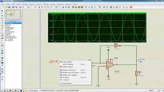 OP AMP sine wave square wave input differentiator experiment by PROTEUS [upl. by Acinet]