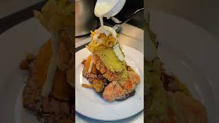 10oz Ribeye Fried Lobster Tail Bacon Jam Cornbread Muffin Potato Strings and Creole Cream Sauce [upl. by Sihon]