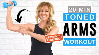 20 Minute Toned Arm Workout For Women Over 50  Bye Bye Bat Wings Today [upl. by Hanavas]