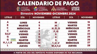 Calendario de pagos Bienestar noviembre 2024 ¿Cuándo depositan la pensión [upl. by Caroline]