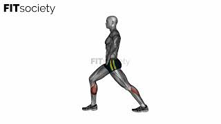 Lunging Straight Leg Calf Stretch  Exercise  Fitness Oefening  Fitsociety [upl. by Sarkaria609]