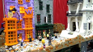 Custom LEGO Harry Potter Diagon Alley with Underground Scenes [upl. by Sparke102]