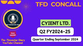 Cyient Limited  Investors Concall Q2 FY202425 tfdconcall [upl. by Johm]