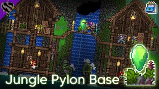 Jungle Pylon Base SwampJungle Hut Design ▫ Terraria 14 Pylon Builds [upl. by Shae]