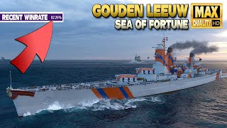 Cruiser Gouden Leeuw Excellent player on map Sea of Fortune  World of Warships [upl. by Hanley]