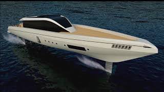 The Hyperyacht  Hydrofoil Super Yacht  RodriquezConsultingcom [upl. by Auberbach]