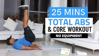 25 min Total Abs amp Core Workout At Home No Equipment [upl. by Upshaw]