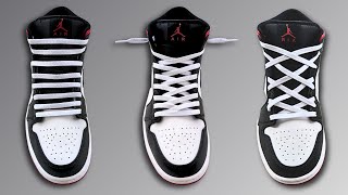 3 COOL WAYS TO LACE JORDAN 1 MIDS  Cool Lacing Styles [upl. by Euphemiah]