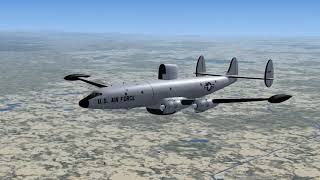 Landing the EC 121 H Warning Star at McClellan Air Force Base in FSX [upl. by Aseiram]