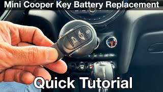 How to replace Mini Cooper Key Battery DIY Remote Fob [upl. by Maitilde]