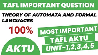 Theory of automata and formal languages aktu important questions  TAFL aktu important 2024 [upl. by Dunton]