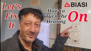 How to turn the central heating ON biasi boiler [upl. by Aneloj553]