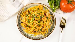 Quick Seafood Linguine Recipe  Cooks Corner [upl. by Sacul813]