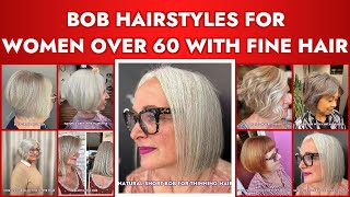 Bob Hairstyles For Women Over 60 With Fine Hair [upl. by Atik]