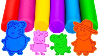 Create Peppa Pig Family with Play Doh Molds  Best Learn Colors  Preschool Toddler Learning Video [upl. by Salim674]