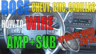 CHEVY Silverado BOSE System How To Wire AMP  SUB Wiring High Low Line Out Converter Factory Radio [upl. by Yebot540]