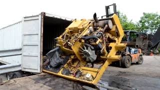 Loading Cat 320D Excavator Into A 40ft Shipping Container [upl. by Jason857]