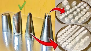 Nozzles Design  Nozzles For Cake Decoration  How To Use Nozzles For Cake [upl. by Leikeze]