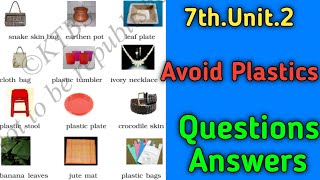 avoidplastic ramtuitionclasses Avoid PlasticsQuestion Answer7th English lesson 27th prose 2 [upl. by Eellehs]