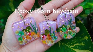 Epoxy Resin Keychain  Resin and Dried Flower keychain  Keychain Resin for Beginners [upl. by Anerat]