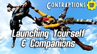 Fallout 4 Contraptions DLC  Launching Yourself amp Companions Out of Junk Mortar How to [upl. by Akimak709]