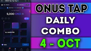 Onus Tap Tap Tap Daily Code 4 October 2024  Today Onus Daily Code  AGP onusdailycode [upl. by Brig514]