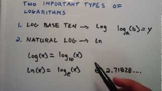 What are the Two Important Types of Logarithms  Log Base e and Log Base 10   Logarithms Lesson 3 [upl. by Saberio]