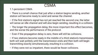 CSMA 1 Persistent PPersistent and NonPersistent in Computer Network [upl. by Ydnih]
