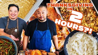 A THANKSGIVING MIRACLE David Chang and Friends Make a FULL Thanksgiving Dinner in 2 hours [upl. by Eislrahc618]