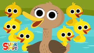 Six Little Ducks  Kids Nursery Rhymes  Super Simple Songs [upl. by Ikcaj]