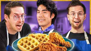 Try Guys Make Chicken amp Waffles Without A Recipe 2023 Live Special [upl. by Pickering]