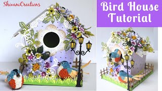 Bird House TutorialHow to make Cardboard Bird House [upl. by Yrruc]