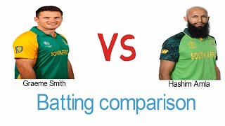 Graeme Smith VS Hashim Amla Batting Comparison ODI Test and T20I [upl. by Naesar322]