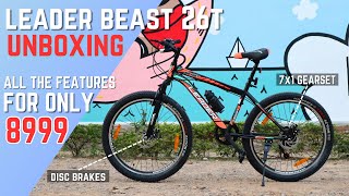 Best Bicycle Under 10k With GEARS in India  Unboxing Leader Beast 26T [upl. by Worlock]