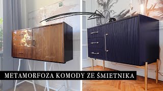 METAMORFOZA KOMODY ZE ŚMIETNIKA  MALOWANIE I OKLEJACIE MEBLI CZ2  DIY MAKEOVER DRESSER [upl. by Caria]