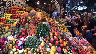 Mercado de La Boqueria Barcelona Spain Gallivanting  CaribbeanPotcom [upl. by Annaiel998]