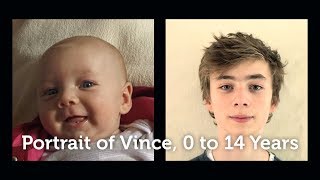 Portrait of Vince Timelapse 0 to 14 years [upl. by Ysirhc]