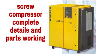 screw compressor working and parts detail in factory installed compressor [upl. by Riana]