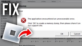 Roblox Fix The Application Encountered An Unrecoverable Error [upl. by Pulchi]