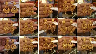 Lightweight Gold Kanbala Earring Designs 2024  Gold Earrings Designs with prices  Episode5 [upl. by Meara339]