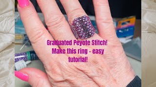 Graduated Peyote Stitch Ring [upl. by Nossaj]