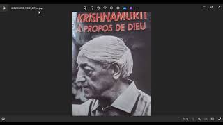 quotLincommensurable sanimequot  A propos de Dieuquot Jiddu KRISHNAMURTI [upl. by Aifoz]