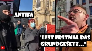 Antifa Streitgespräch Dresden quotTag für Frieden und Freiheitquot 261024 [upl. by Wilone]