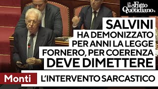 Monti sbertuccia Salvini quotAnni a insultare Elsa Fornero Oggi per coerenza dovrebbe dimettersiquot [upl. by Buxton]