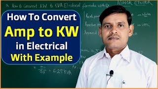 How to convert amps to kw in single phase three Phase and DC Supply Electrical system [upl. by Am728]